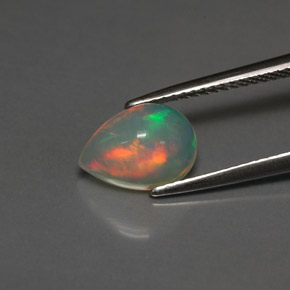 Ópalo multicolor natural de 1,40 ct, transparente, transparente / translúcido