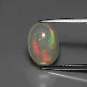 Ópalo multicolor natural de 2,53 ct, transparente, transparente / translúcido