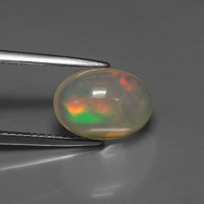 Ópalo multicolor natural de 2,53 ct, transparente, transparente / translúcido