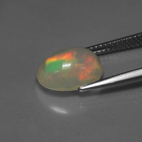 Ópalo multicolor natural de 2,53 ct, transparente, transparente / translúcido