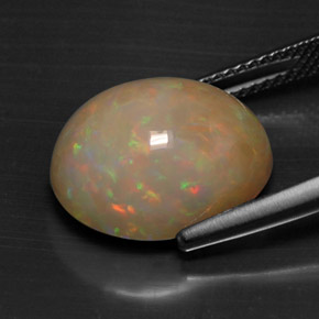 Ópalo multicolor natural de 7,28 ct, corte óvalo, opaco