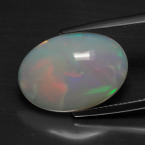 Ópalo multicolor natural de 5,49 ct, corte óvalo, opaco