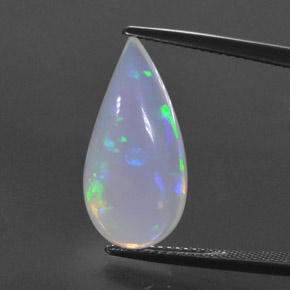 Ópalo multicolor natural de 7,29 ct, en forma de pera, transparente
