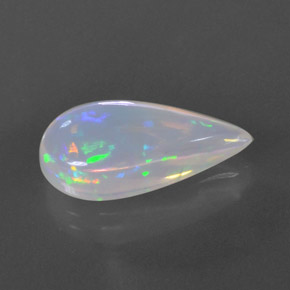Ópalo multicolor natural de 7,29 ct, en forma de pera, transparente