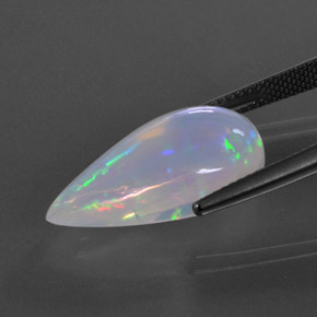 Ópalo multicolor natural de 7,29 ct, en forma de pera, transparente