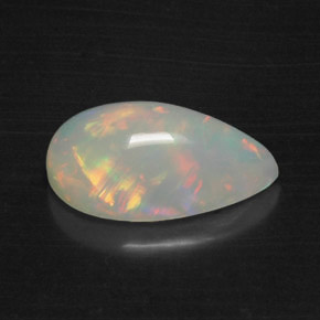Ópalo multicolor natural de 3,87 ct, en forma de pera, translúcido
