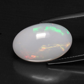 Ópalo multicolor natural de 5,49 ct, corte óvalo, opaco