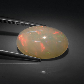 Ópalo multicolor natural de 7,16 ct, transparente, transparente / translúcido