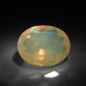Ópalo multicolor natural de 3,16 ct, corte óvalo, transparente