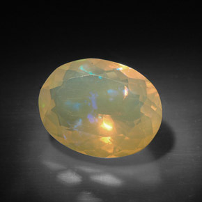 Ópalo multicolor natural de 3,16 ct, corte óvalo, transparente