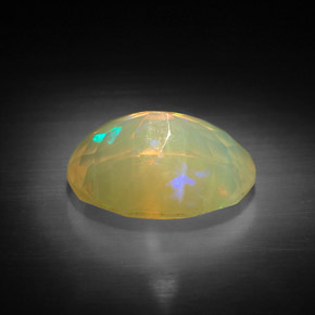 Ópalo multicolor natural de 3,16 ct, corte óvalo, transparente