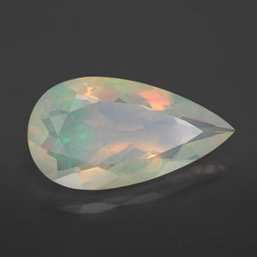 Ópalo multicolor natural de 2,73 ct, en forma de pera, transparente