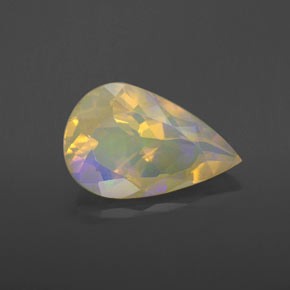 Ópalo multicolor natural de 2,62 ct, en forma de pera, transparente