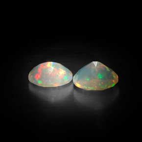 Gemas de ópalo multicolor natural de  ct, transparente, transparente / translúcido