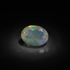 Ópalo multicolor natural de 0,83 ct, transparente, transparente / translúcido