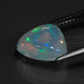 Ópalo multicolor natural de 3,20 ct, forma elegante, transparente