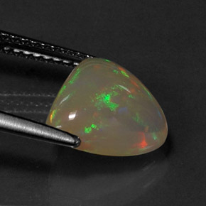 Ópalo multicolor natural de 1,86 ct, transparente, transparente / translúcido