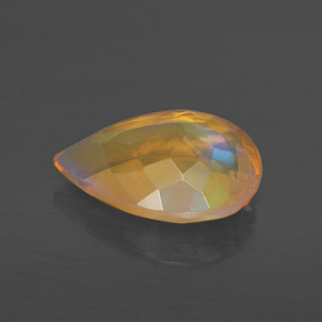 Ópalo multicolor natural de 1,75 ct, en forma de pera, transparente