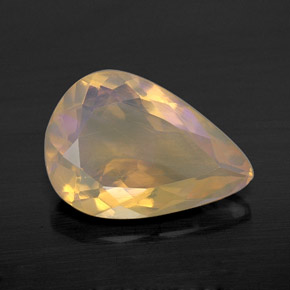 Ópalo multicolor natural de 2,01 ct, en forma de pera, transparente