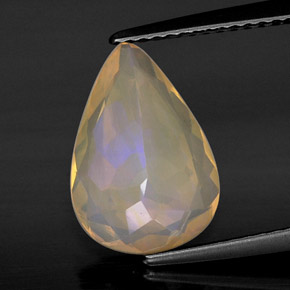 Ópalo multicolor natural de 2,01 ct, en forma de pera, transparente