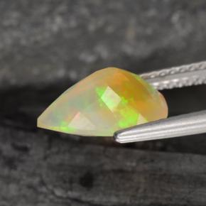 Ópalo multicolor natural de 1,57 ct, en forma de pera, transparente