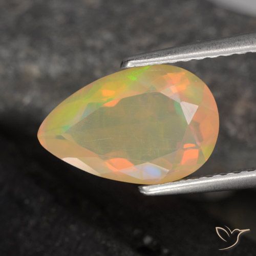 1.50ct Natural Multicolor Ópalo, En forma de pera, Transparente