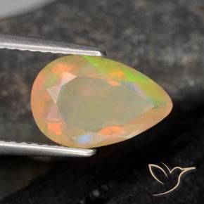 Ópalo Multicolor natural de 1.50 ct, En forma de pera, Transparente