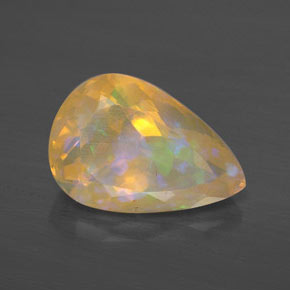 Ópalo multicolor natural de 2,71 ct, en forma de pera, transparente
