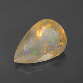 Ópalo multicolor natural de 2,71 ct, en forma de pera, transparente
