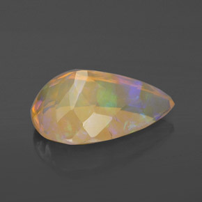 Ópalo multicolor natural de 2,71 ct, en forma de pera, transparente