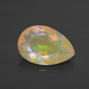 Ópalo multicolor natural de 1,49 ct, en forma de pera, transparente