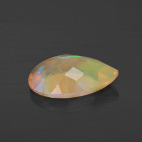 Ópalo multicolor natural de 1,49 ct, en forma de pera, transparente