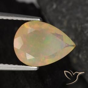 Ópalo Multicolor natural de 1.28 ct, En forma de pera, Transparente