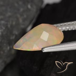 Ópalo Multicolor natural de 1.28 ct, En forma de pera, Transparente
