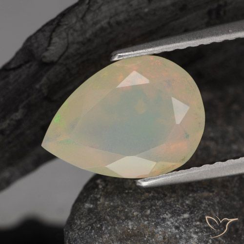 1.44ct Natural Multicolor Ópalo, En forma de pera, Transparente