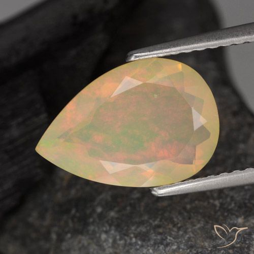 1.76ct Natural Multicolor Ópalo, En forma de pera, Translúcido