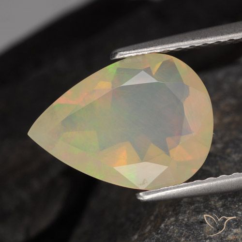 1.64ct Natural Multicolor Ópalo, En forma de pera, Translúcido