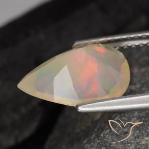 Ópalo Multicolor natural de 1.64 ct, En forma de pera, Translúcido