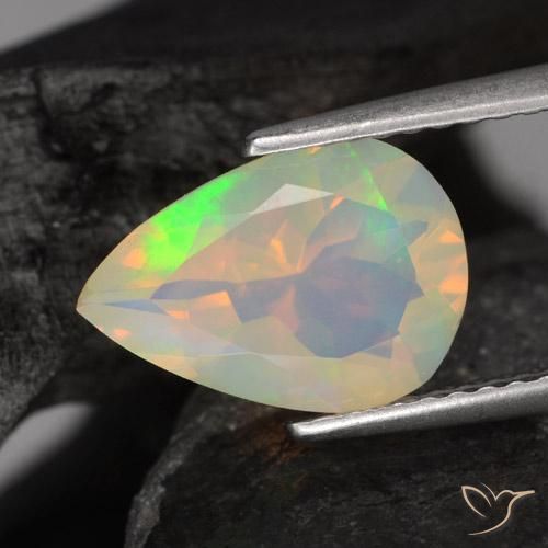 1.47ct Natural Multicolor Ópalo, En forma de pera, Transparente