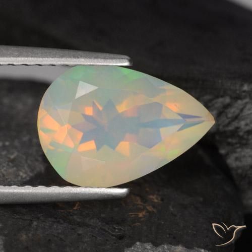 Ópalo Multicolor natural de 1.47 ct, En forma de pera, Transparente
