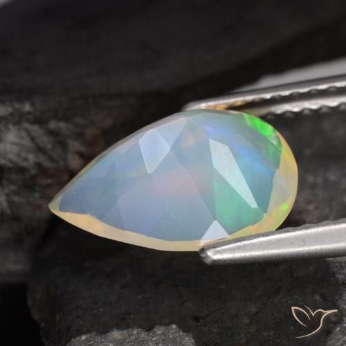 Ópalo Multicolor natural de 1.47 ct, En forma de pera, Transparente