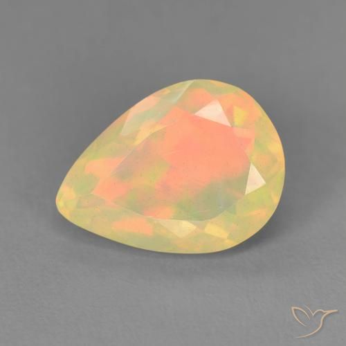 1.54ct Natural Multicolor Ópalo, En forma de pera, Transparente
