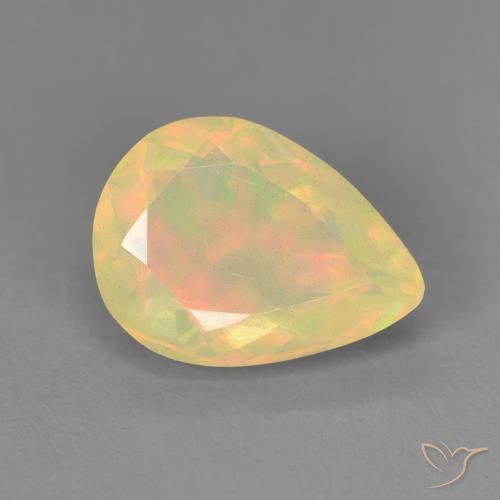 Ópalo Multicolor natural de 1.54 ct, En forma de pera, Transparente