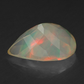 Ópalo multicolor natural de 2,19 ct, en forma de pera, transparente