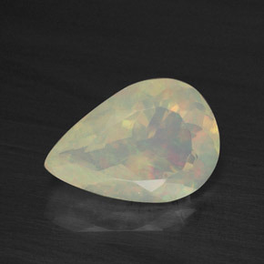 Ópalo multicolor natural de 1,85 ct, en forma de pera, transparente