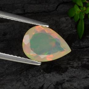 Ópalo amarillo natural de 1,28 ct, en forma de pera, transparente