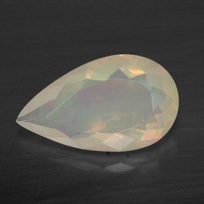 Ópalo multicolor natural de 2,84 ct, en forma de pera, transparente