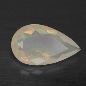 Ópalo multicolor natural de 2,84 ct, en forma de pera, transparente