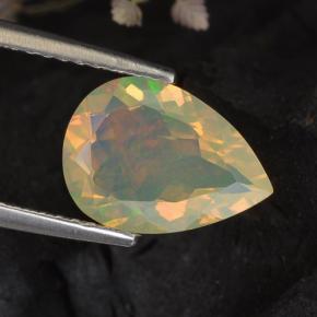 Ópalo multicolor natural de 1,33 ct, en forma de pera, transparente
