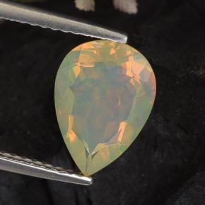 Ópalo multicolor natural de 1,33 ct, en forma de pera, transparente